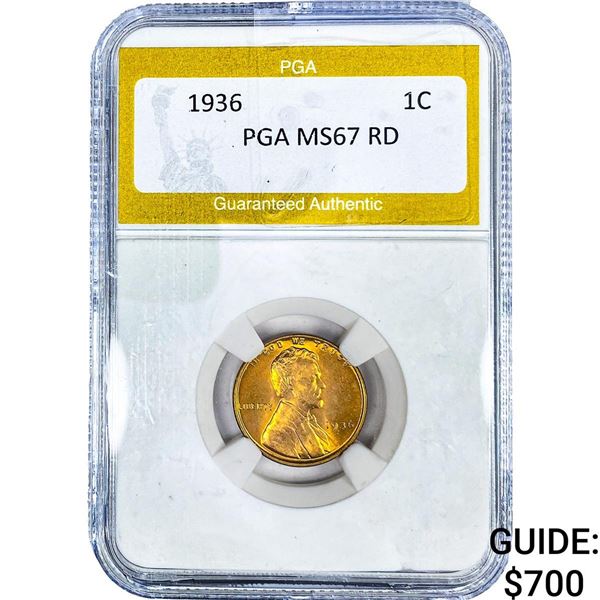 1936 Wheat Cent PGA MS67 RD