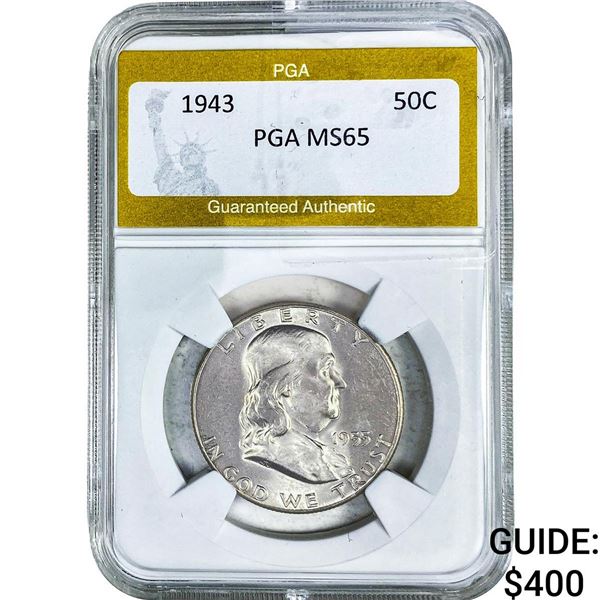 1943 Franklin Half Dollar PGA MS65