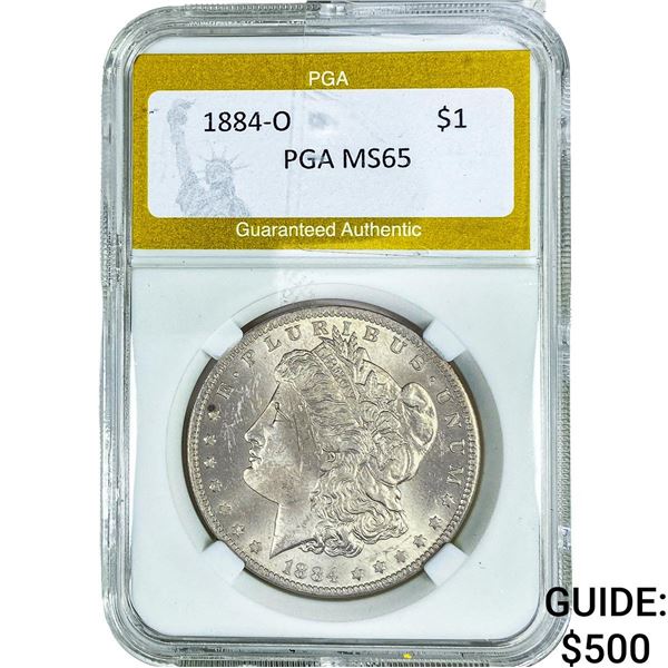 1884-O Morgan Silver Dollar PGA MS65