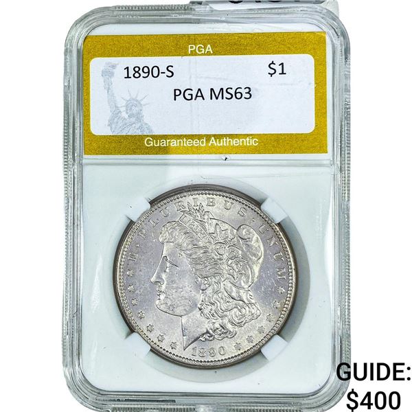 1890-S Morgan Silver Dollar PGA MS62