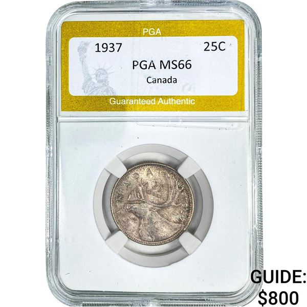 1937 Canada Silver 25C PGA MS66