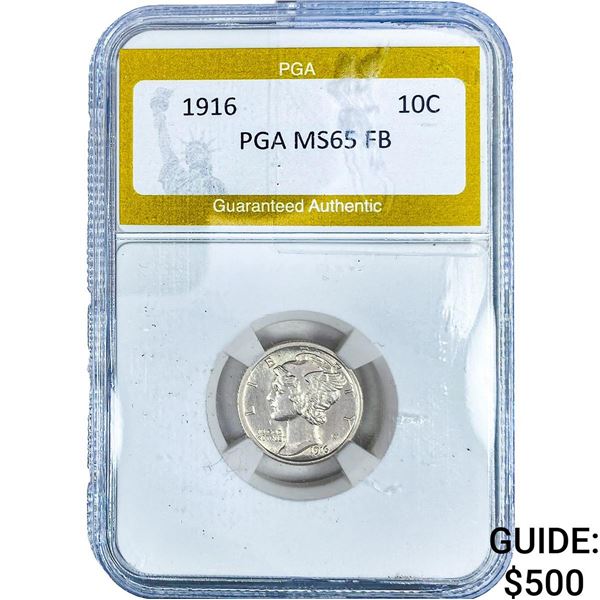 1916 Mercury Silver Dime PGA MS65