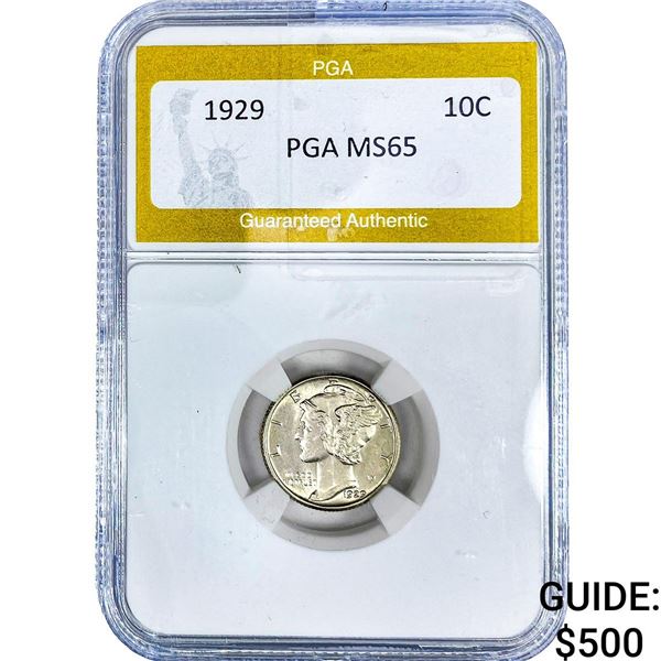 1929 Mercury Silver Dime PGA MS65