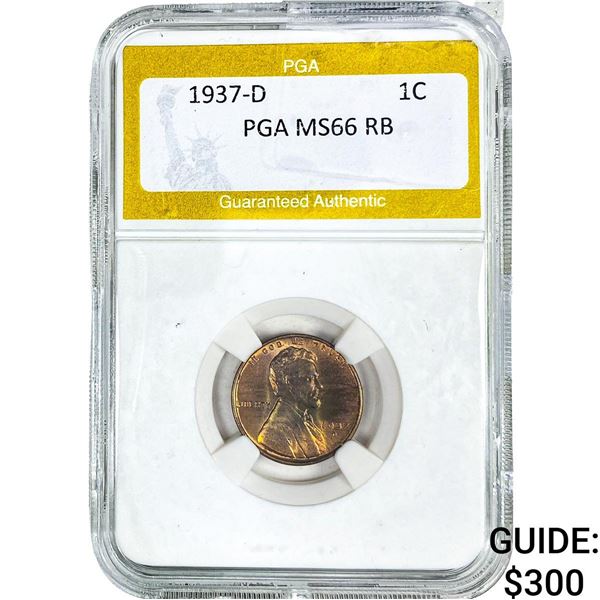 1937-D Wheat Cent PGA MS66 RB