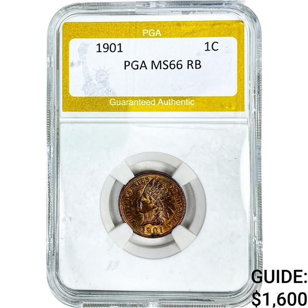1901 Indian Head Cent PGA MS66 RB
