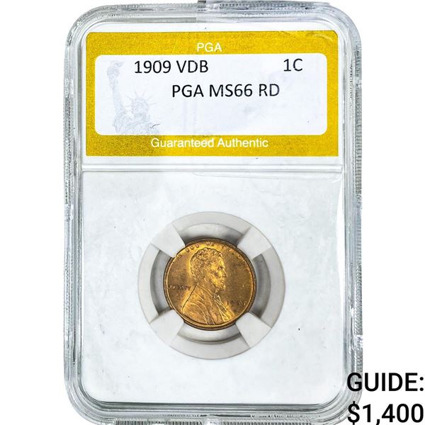 1909 VDB Wheat Cent PGA MS66 RD