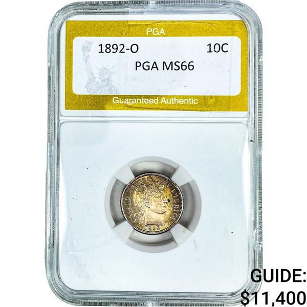1892-O Wheat Dime PGA MS66