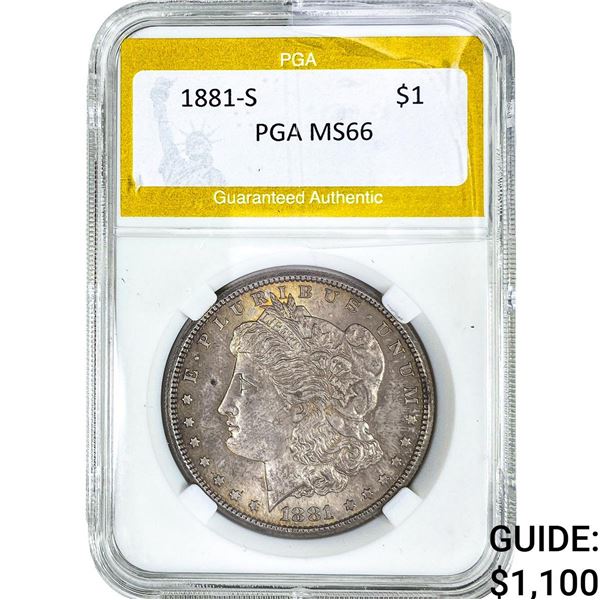 1881-S Morgan Silver Dollar PGA MS66
