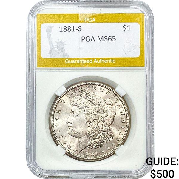 1881-S Morgan Silver Dollar PGA MS65