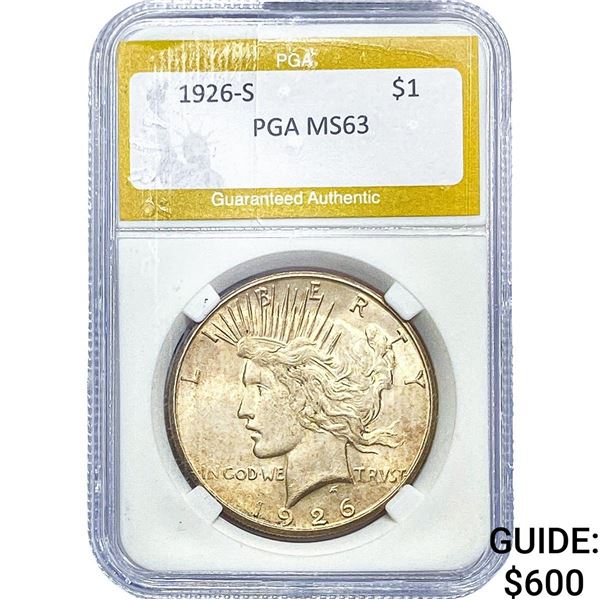 1926-S Silver Peace Dollar PGA MS63