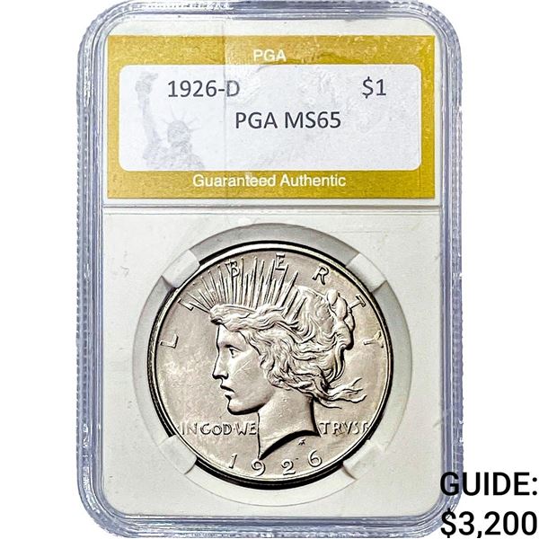 1926-D Silver Peace Dollar PGA MS65