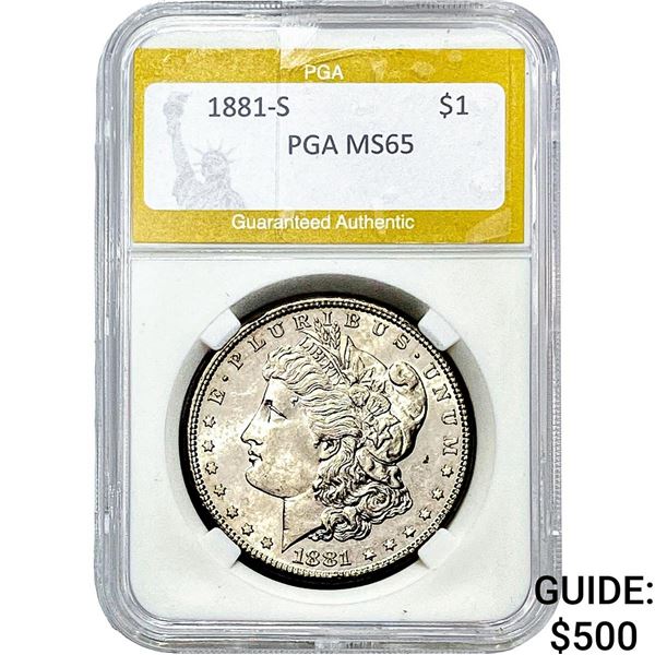 1881-S Morgan Silver Dollar PGA MS65