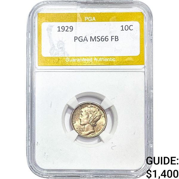 1929 Mercury Silver Dime PGA MS66 FB