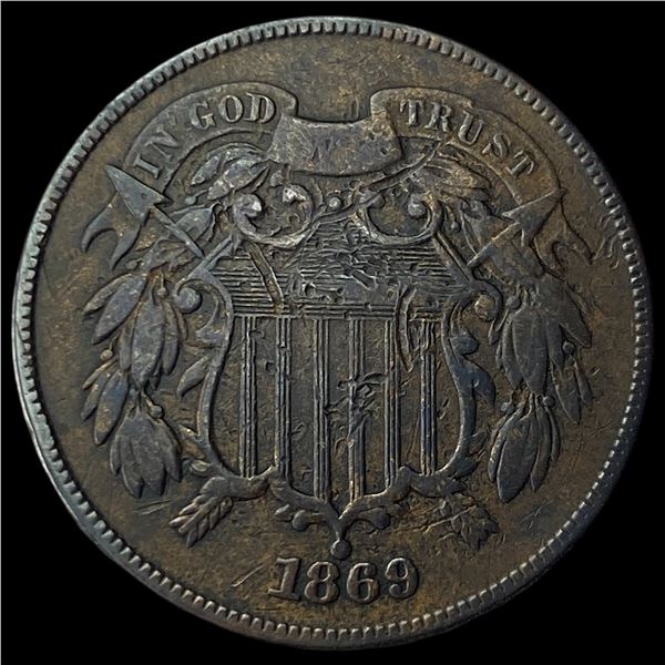 1869 Two-Cent Piece GEM BU