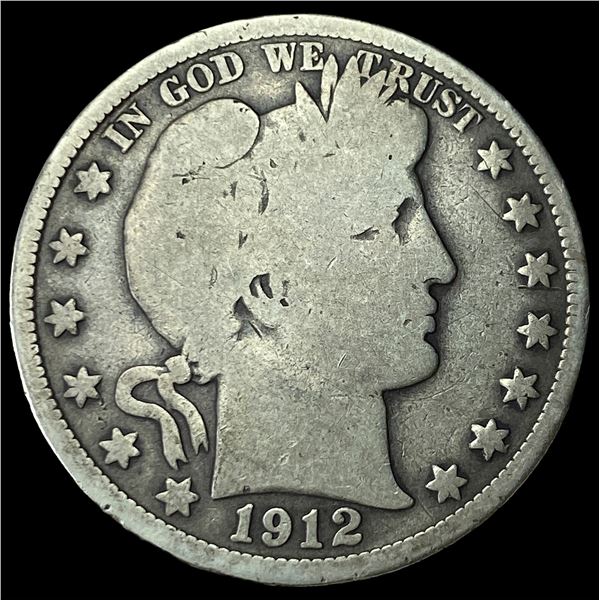 1912 Silver Barber Half Dollar LIGHTLY CIRCULATED
