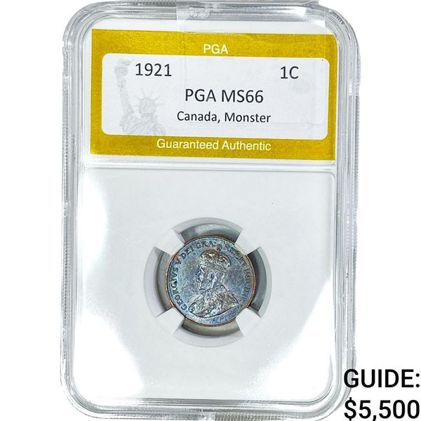 1921 Canada 1 Cent Monster PGA MS66