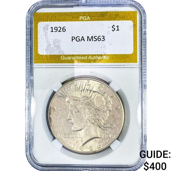 1926 Silver Peace Dollar PGA MS63