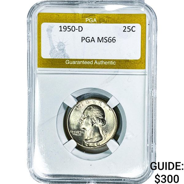 1950-D Washington Silver Quarter PGA MS66