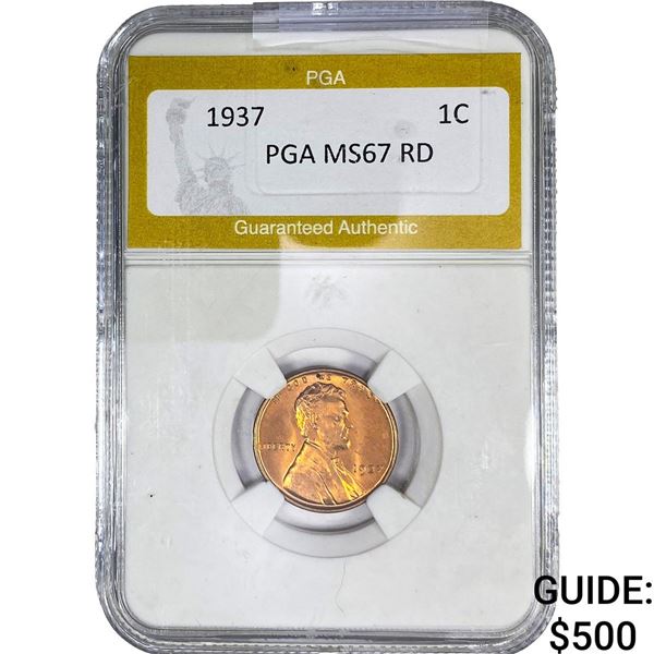1937 Wheat Cent PGA MS67 RD