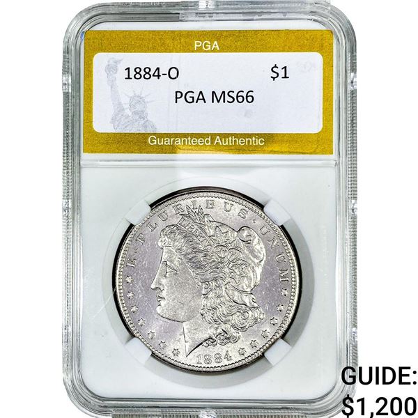 1884-O Morgan Silver Dollar PGA MS66