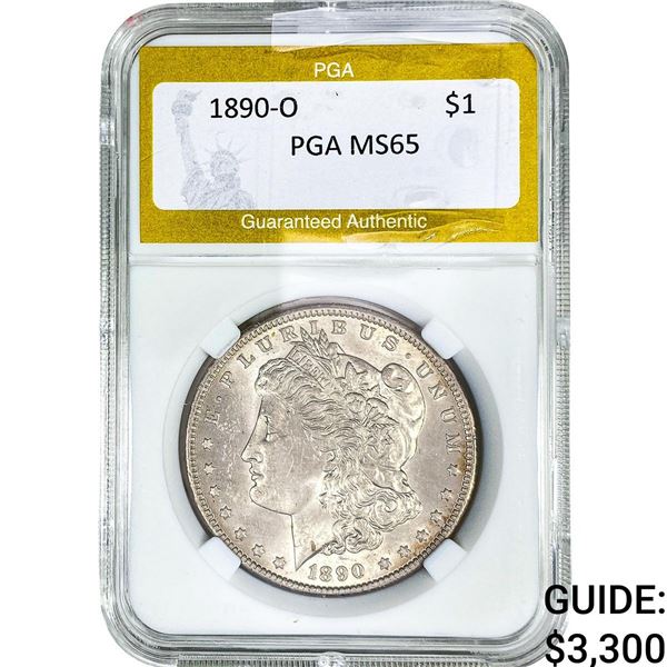1890-O Morgan Silver Dollar PGA MS65