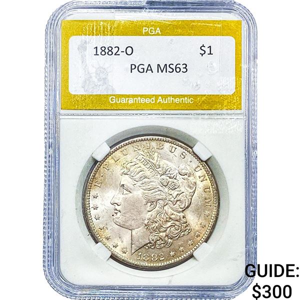 1882-O Morgan Silver Dollar PGA MS63