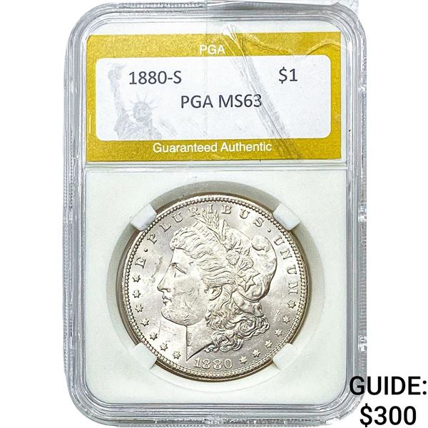 1880-S Morgan Silver Dollar PGA MS63