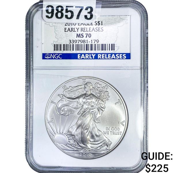 2010 Silver Eagle NGC MS70