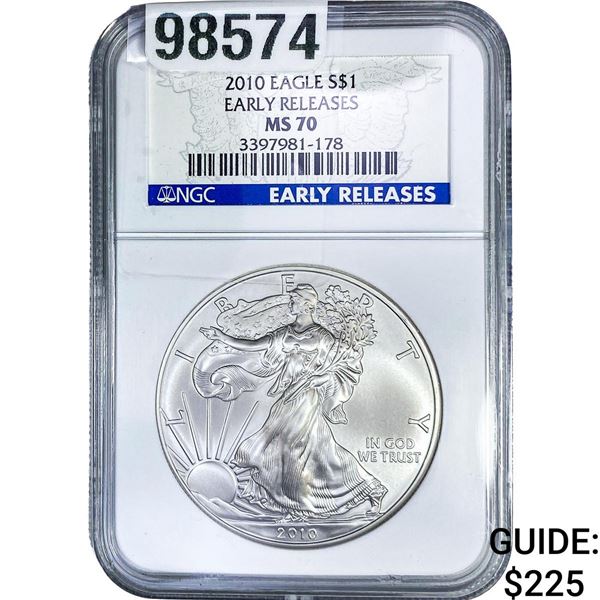 2010 Silver Eagle NGC MS70