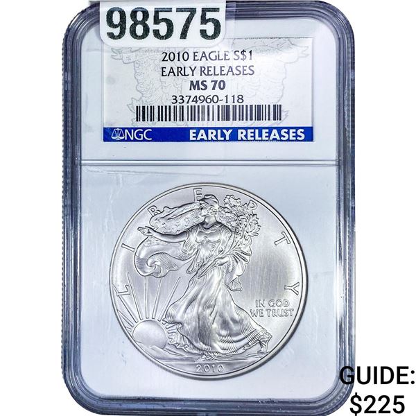 2010 Silver Eagle NGC MS70