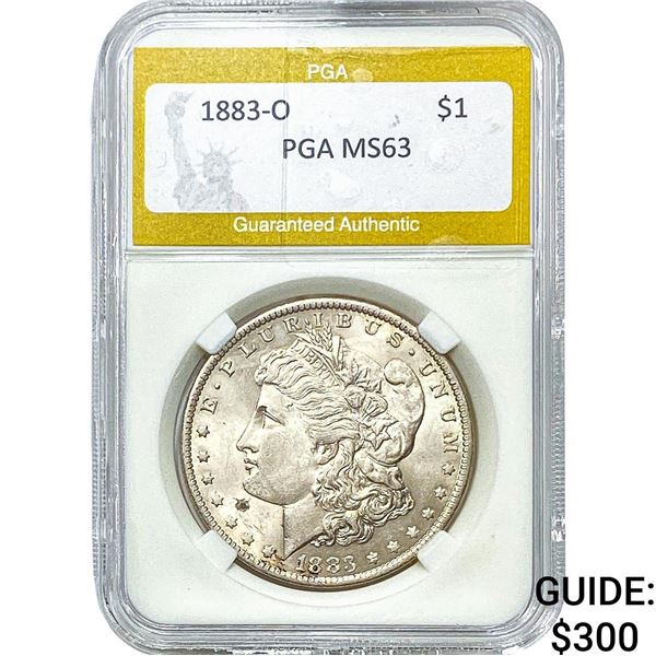 1883-O Morgan Silver Dollar PGA MS63
