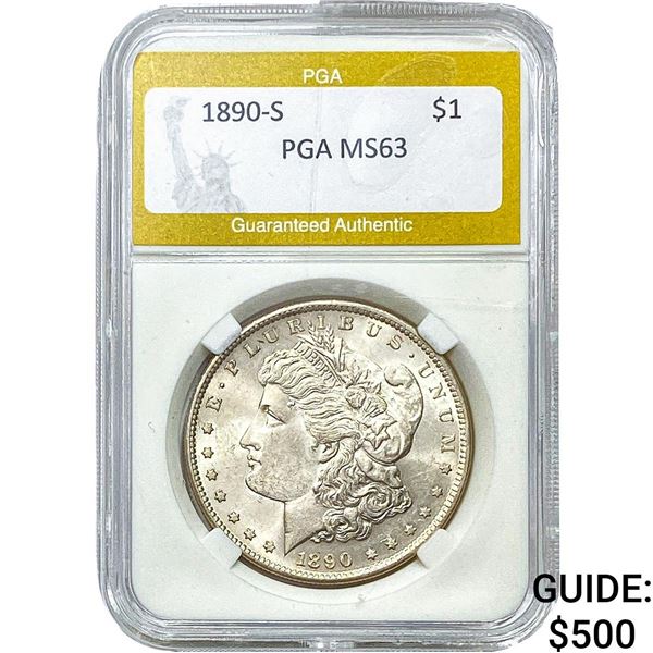 1890-S Morgan Silver Dollar PGA MS63