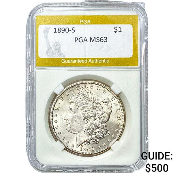 1890-S Morgan Silver Dollar PGA MS63