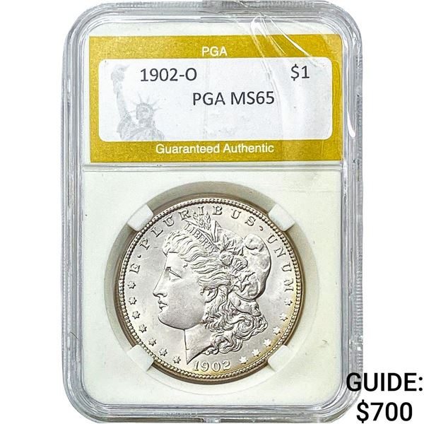 1902-O Morgan Silver Dollar PGA MS65
