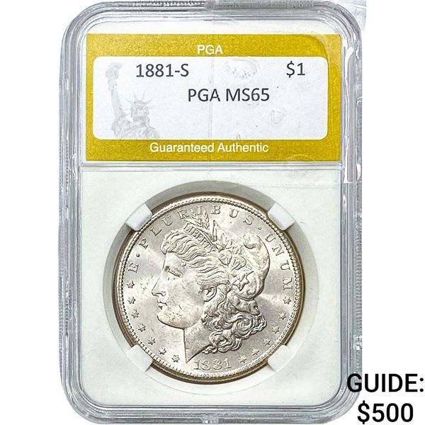 1881-S Morgan Silver Dollar PGA MS65