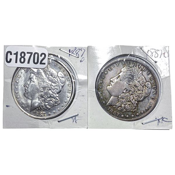 [2 Coins] 1887 Morgan Silver Dollar