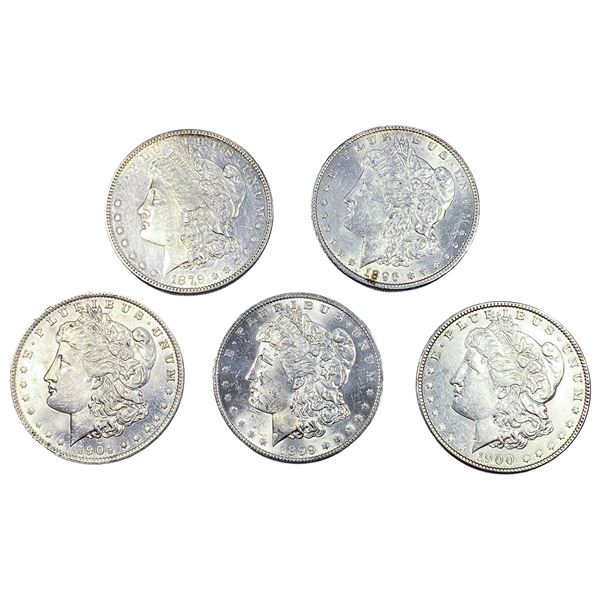 [5 Coins] 1879-1904 Morgan Silver Dollar