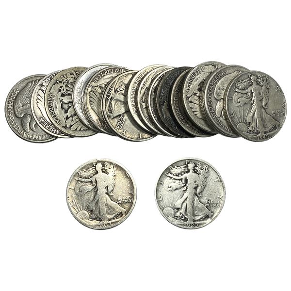 Roll of 20 Walking Liberty 50C