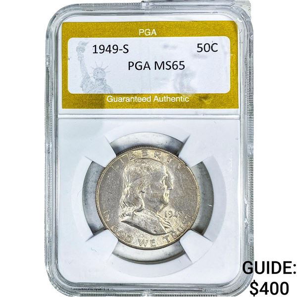 1949-S Franklin Half Dollar PGA MS65