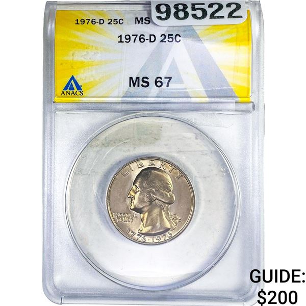 1976-D Kennedy Quarter ANACS MS67