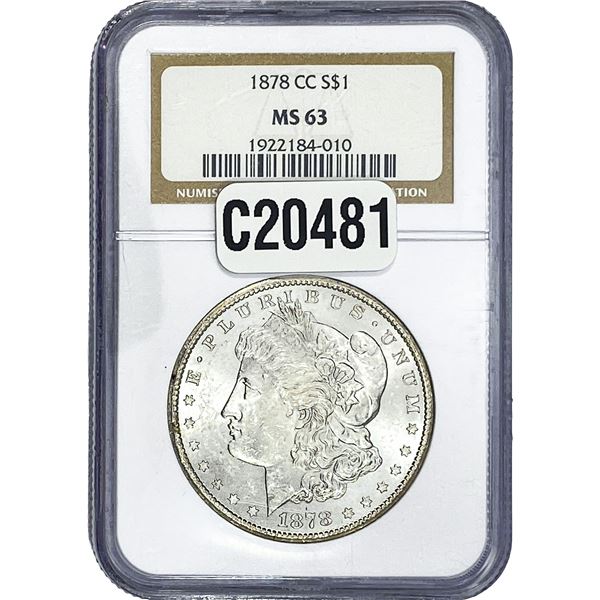 1878-CC Morgan Silver Dollar NGC MS63