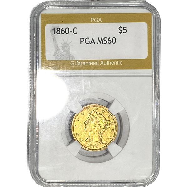 1860-C $5 Gold Half Eagle PGA MS60