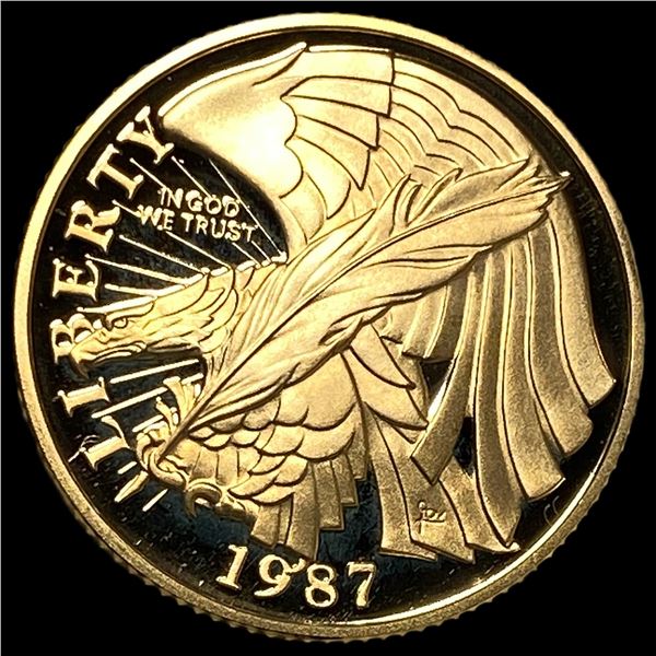 1987-W Gold $5 Constitution Commemorative GEM PROOF