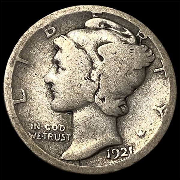 1921-D Silver Mercury Dime NICELY CIRCULATED