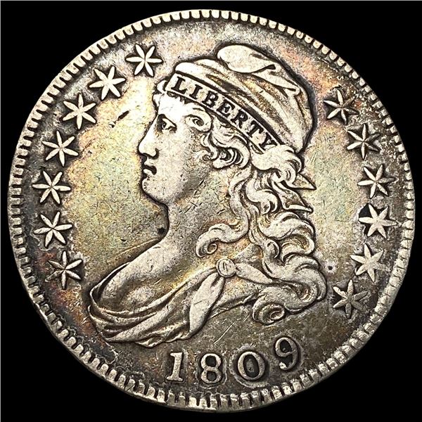 1809 Capped Bust Half Dollar NEARLY UNCIRCULATED