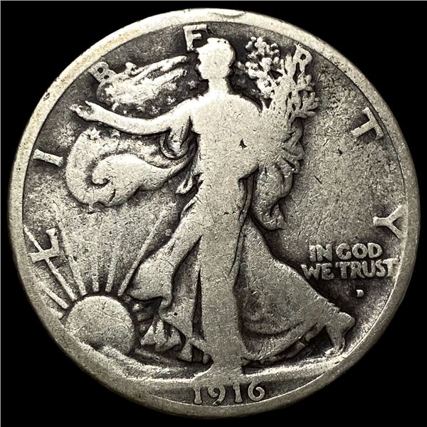 1916-D Silver Walking Liberty Half Dollar NICELY CIRCULATED