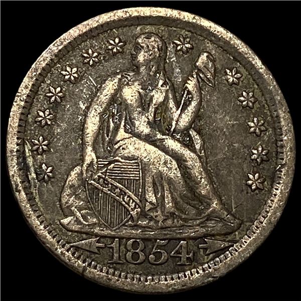 1854-O Silver Seated Liberty Dime LIGHTLY CIRCULATED