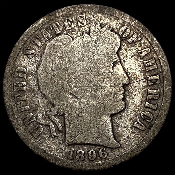 1896-S Silver Barber Dime NICELY CIRCULATED