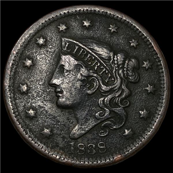 1838 Coronet Head Large Cent CLOSELY UNCIRCULATED