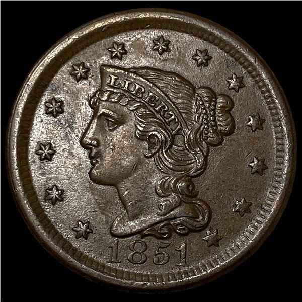 1851 Braided Hair Large Cent UNCIRCULATED